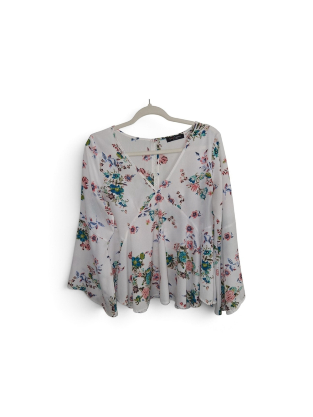 Women's Love Cameron Floral Blouse White Pink Size S